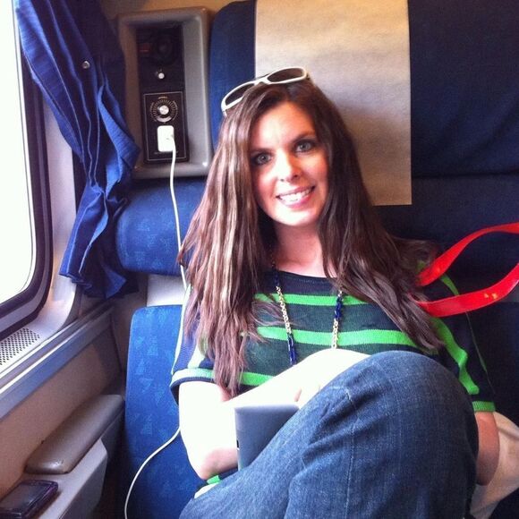 Chris & Carol Open Knit Dolman Short Sleeve Green Stripe Sweater Navy Blue S - Picture 2 of 11